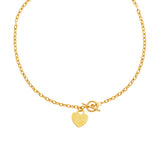 Toggle Necklace with Heart Charm in 14k Yellow Gold - Premium Necklaces - Just $856.99! Shop now at Pulse Designer Fashion