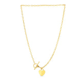 Toggle Necklace with Heart Charm in 14k Yellow Gold - Premium Necklaces - Just $856.99! Shop now at Pulse Designer Fashion