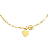 Toggle Necklace with Heart Charm in 14k Yellow Gold - Premium Necklaces - Just $856.99! Shop now at Pulse Designer Fashion