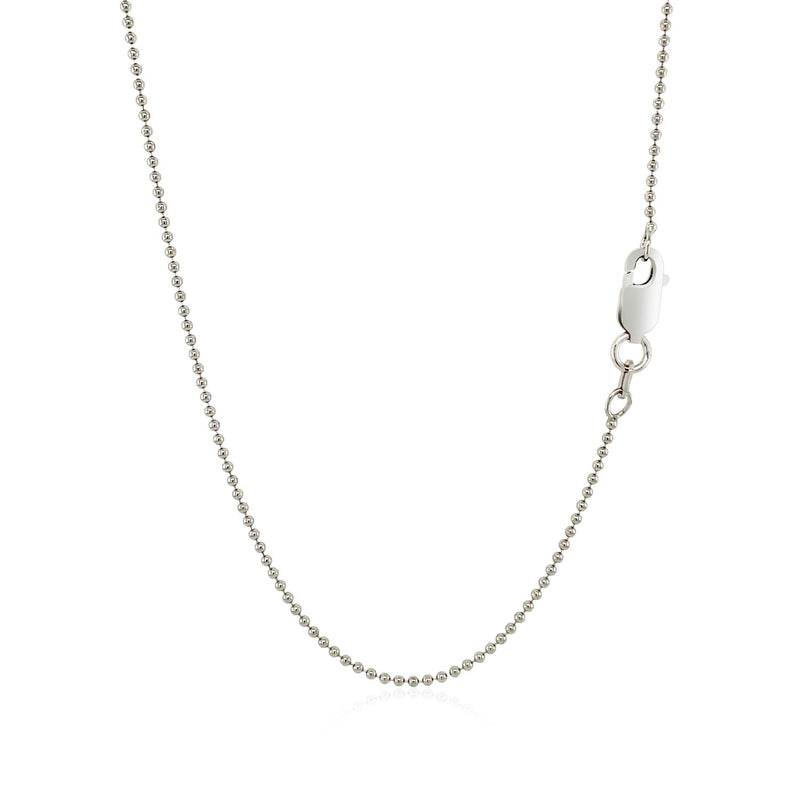 Sterling Silver Rhodium Plated Bead Chain 1.2mm - Premium Chains - Just $22.99! Shop now at Pulse Designer Fashion