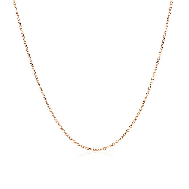 14k Pink Gold Diamond Cut Cable Link Chain 0.8mm - Premium Chains - Just $132.99! Shop now at Pulse Designer Fashion