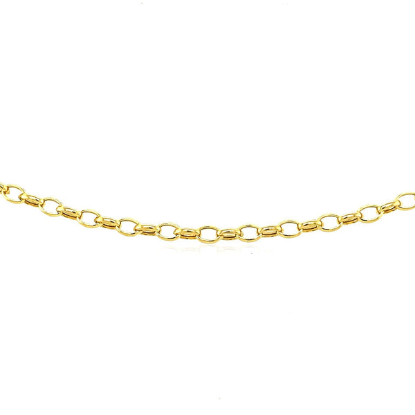 3.2mm 14k Yellow Gold Oval Rolo Chain - Premium Chains - Just $540.99! Shop now at Pulse Designer Fashion