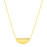 14K Yellow Gold Half Moon Necklace with Diamonds - Premium Necklaces - Just $732.99! Shop now at Pulse Designer Fashion