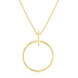 14k Yellow Gold 17 inch Necklace with Polished Ring Pendant - Premium Necklaces - Just $534.99! Shop now at Pulse Designer Fashion