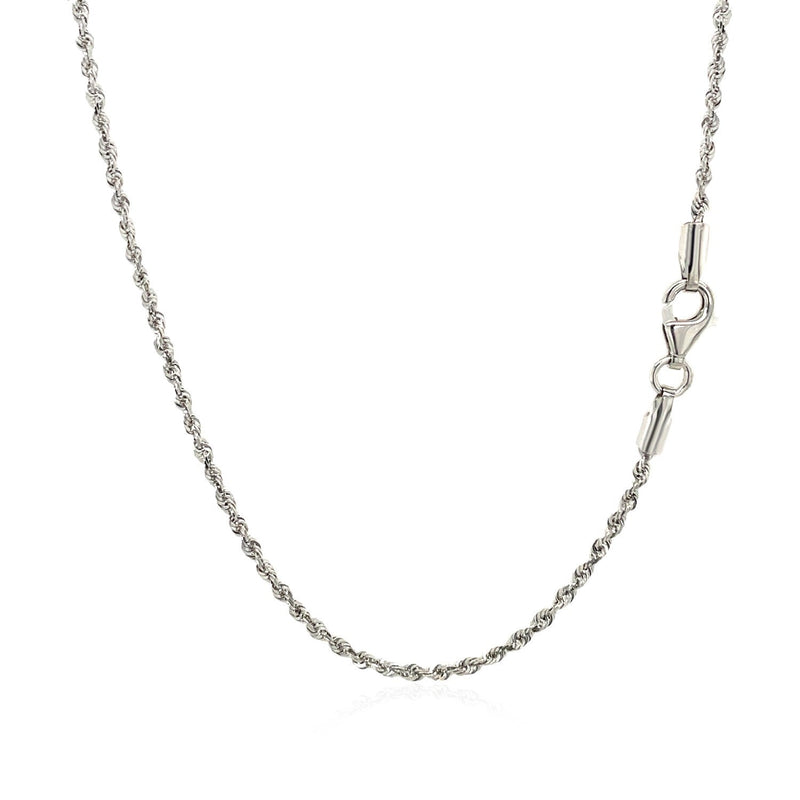 10k White Gold Solid Diamond Cut Rope Chain 1.5mm - Premium Chains - Just $330.99! Shop now at Pulse Designer Fashion