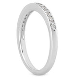 14k White Gold Micro-pave Flat Sided Diamond Wedding Ring Band - Premium Rings - Just $1277.99! Shop now at Pulse Designer Fashion