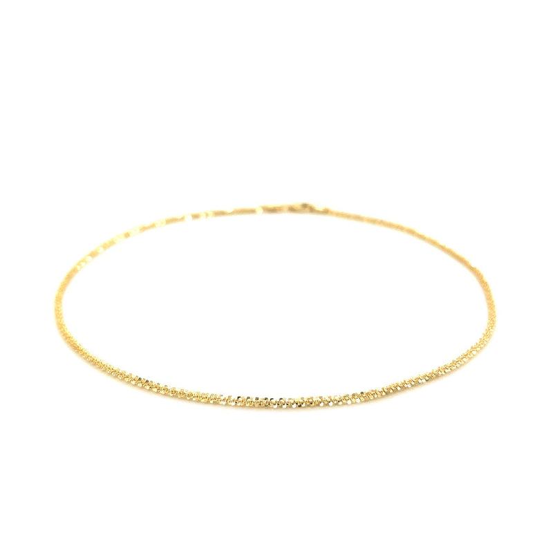 14k Yellow Gold Sparkle Anklet 1.5mm - Premium Anklets - Just $300.99! Shop now at Pulse Designer Fashion