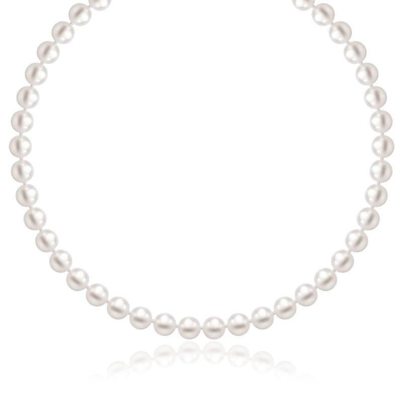 14k Yellow Gold Necklace with White Freshwater Cultured Pearls (6.0mm to 6.5mm) - Premium Necklaces - Just $502.99! Shop now at Pulse Designer Fashion