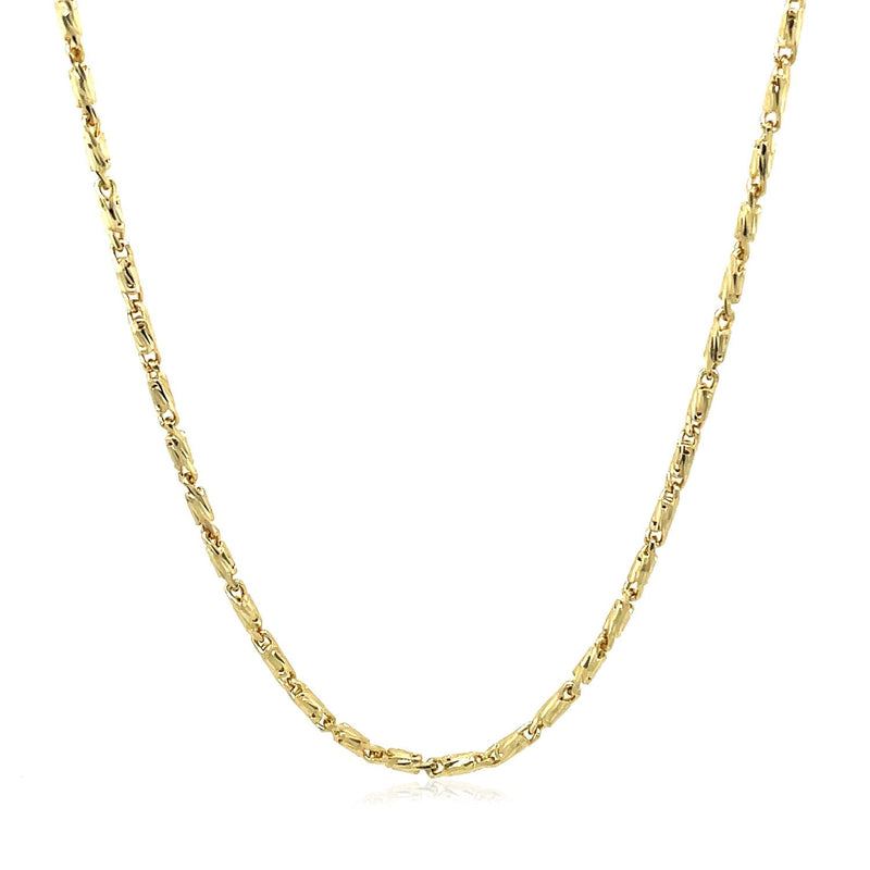 Diamond Cut Fancy Links Pendant Chain in 14k Yellow Gold (1.5mm) - Premium Chains - Just $932.99! Shop now at Pulse Designer Fashion