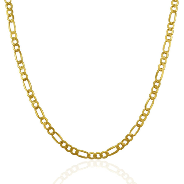 3.5mm 14k Yellow Gold Lite Figaro Chain - Premium Chains - Just $524.99! Shop now at Pulse Designer Fashion