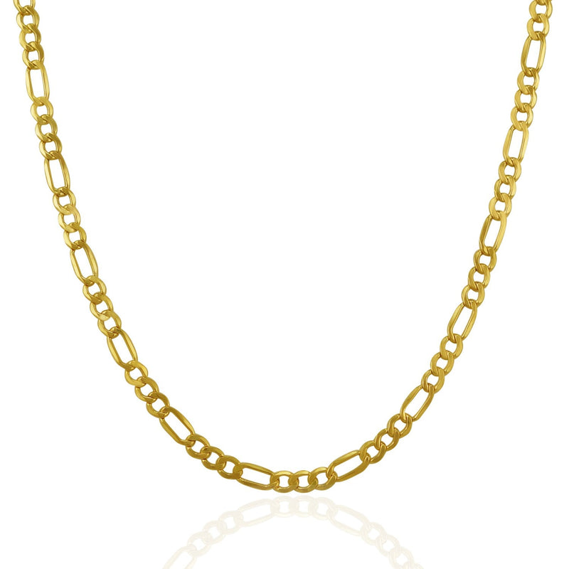 3.5mm 14k Yellow Gold Lite Figaro Chain - Premium Chains - Just $524.99! Shop now at Pulse Designer Fashion