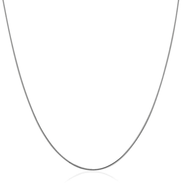 14k White Gold Thin Motif Round Omega Necklace - Premium Necklaces - Just $821.99! Shop now at Pulse Designer Fashion