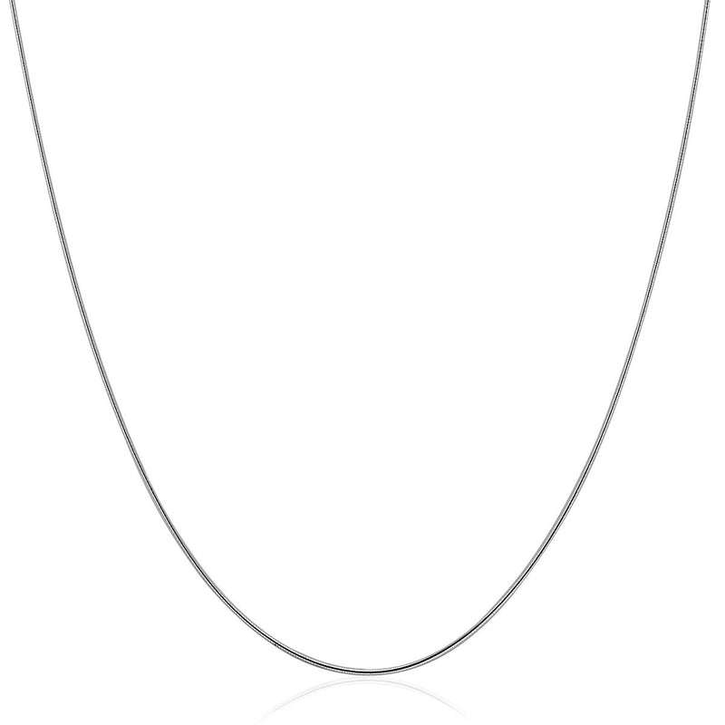 14k White Gold Thin Motif Round Omega Necklace - Premium Necklaces - Just $821.99! Shop now at Pulse Designer Fashion