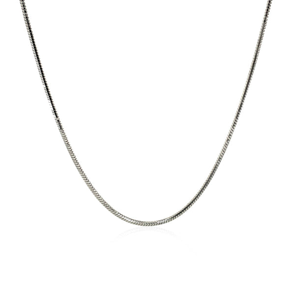 Rhodium Plated 1.2mm Sterling Silver Snake Style Chain - Premium Chains - Just $35.99! Shop now at Pulse Designer Fashion