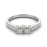 14k White Gold Round Two Stone Diamond Ring (3/4 cttw) - Premium Rings - Just $3935.99! Shop now at Pulse Designer Fashion