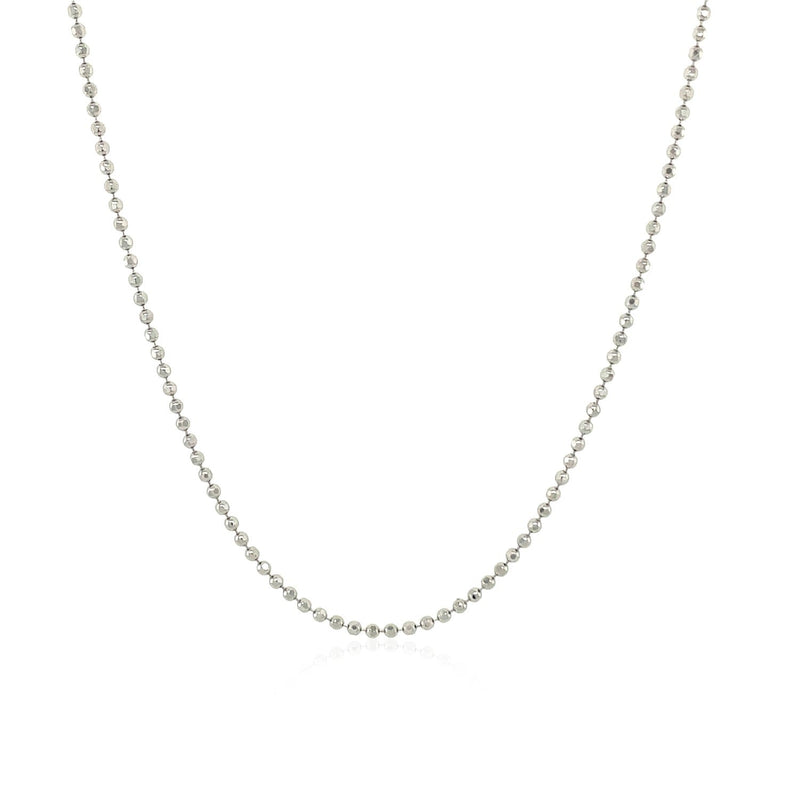 14k White Gold Diamond-Cut Bead Chain 1.2mm - Premium Chains - Just $333.99! Shop now at Pulse Designer Fashion