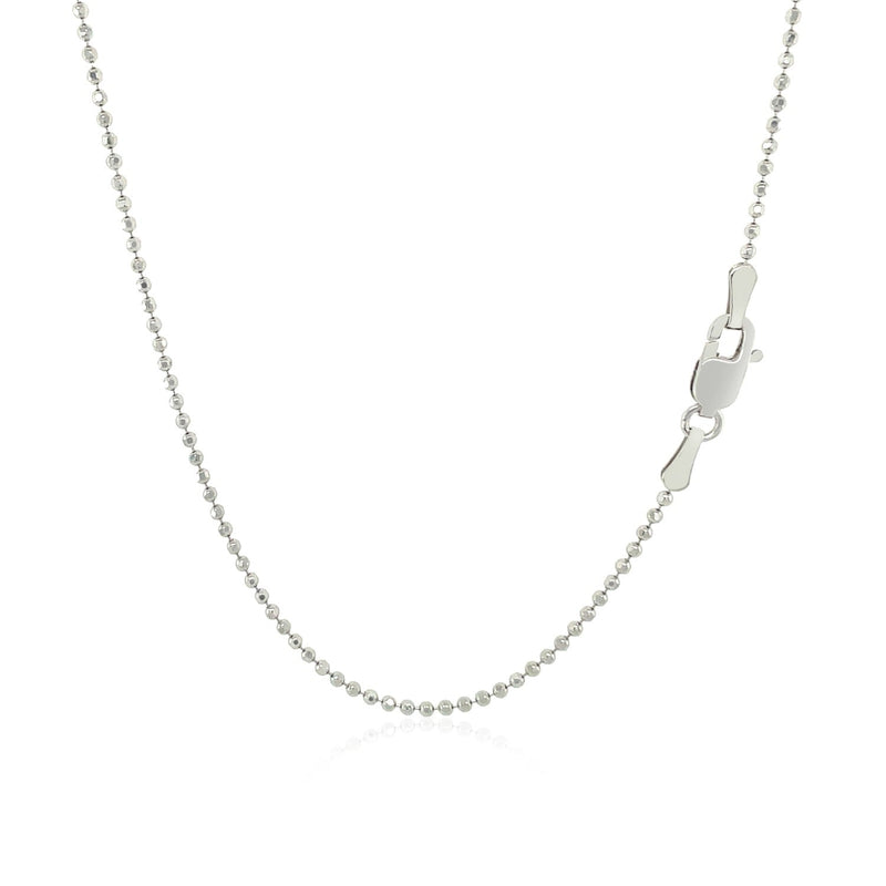 14k White Gold Diamond-Cut Bead Chain 1.2mm - Premium Chains - Just $333.99! Shop now at Pulse Designer Fashion