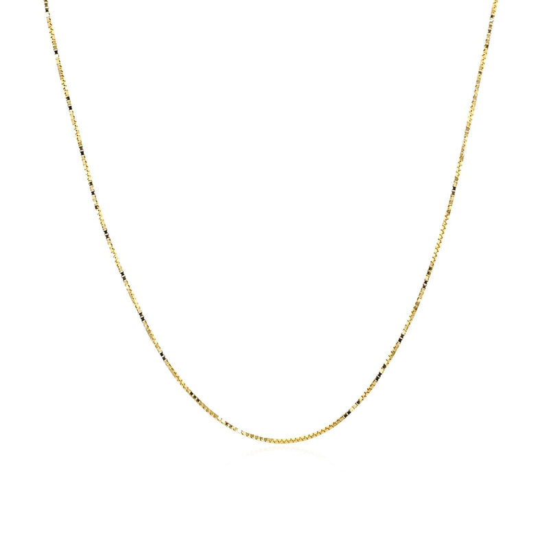 14k Yellow Gold Classic Box Chain 0.6mm - Premium Chains - Just $181.99! Shop now at Pulse Designer Fashion