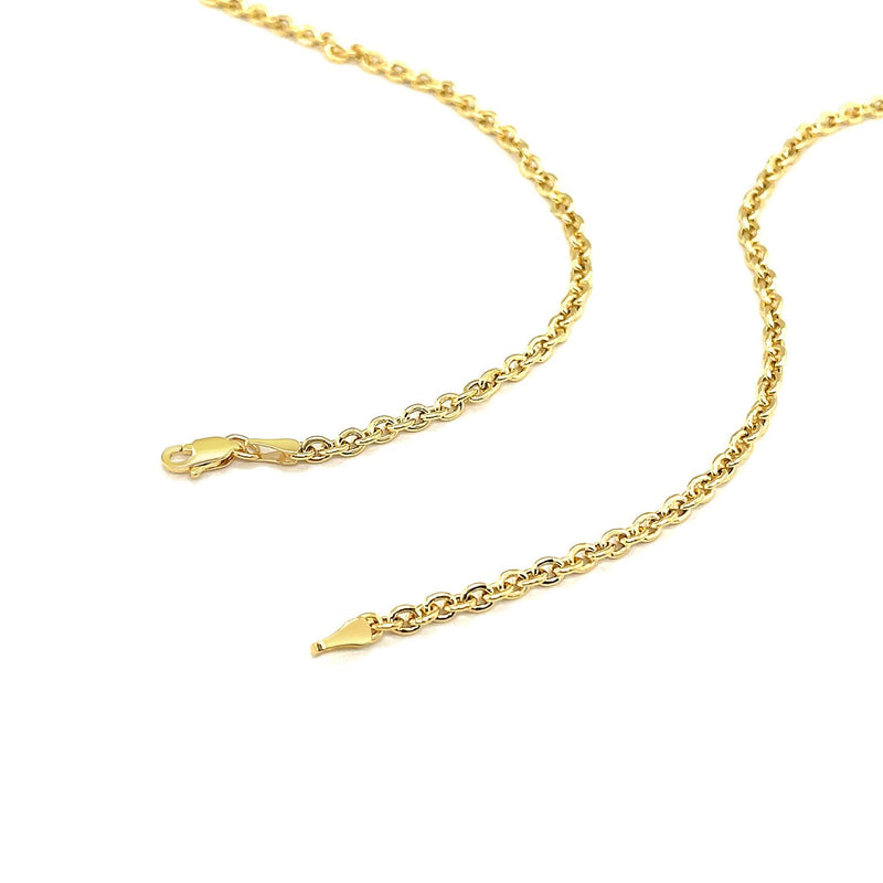 3.0mm 14k Yellow Gold Forsantina Lite Cable Link Chain - Premium Chains - Just $592.99! Shop now at Pulse Designer Fashion