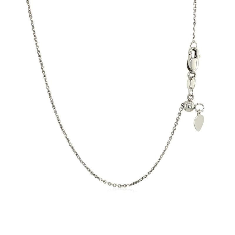 14k White Gold Adjustable Cable Chain 0.9mm - Premium Chains - Just $368.99! Shop now at Pulse Designer Fashion