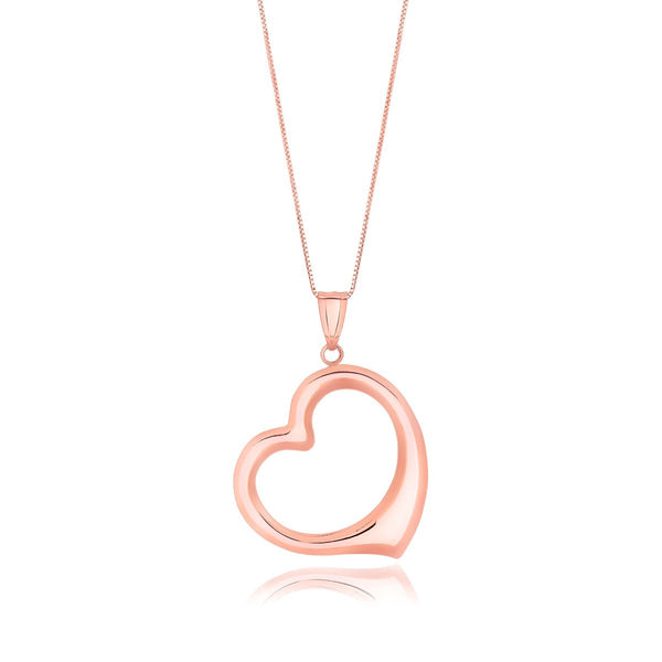 14k Rose Gold Floating Heart Drop Pendant - Premium Pendants - Just $474.99! Shop now at Pulse Designer Fashion