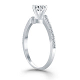 14k White Gold Open Shank Bypass Diamond Engagement Ring - Premium Rings - Just $3935.99! Shop now at Pulse Designer Fashion