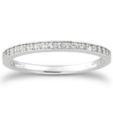 14k White Gold Micro-pave Diamond Wedding Ring Band Set 3/4 Around - Premium Rings - Just $1277.99! Shop now at Pulse Designer Fashion