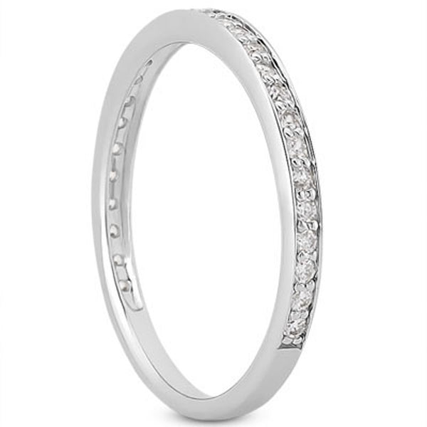 14k White Gold Micro-pave Diamond Wedding Ring Band Set 3/4 Around - Premium Rings - Just $1277.99! Shop now at Pulse Designer Fashion