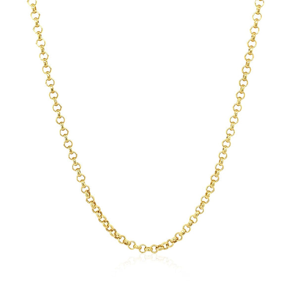 2.3mm 14k Yellow Gold Rolo Chain - Premium Chains - Just $398.99! Shop now at Pulse Designer Fashion