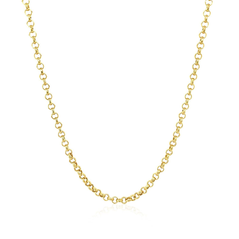 2.3mm 14k Yellow Gold Rolo Chain - Premium Chains - Just $398.99! Shop now at Pulse Designer Fashion