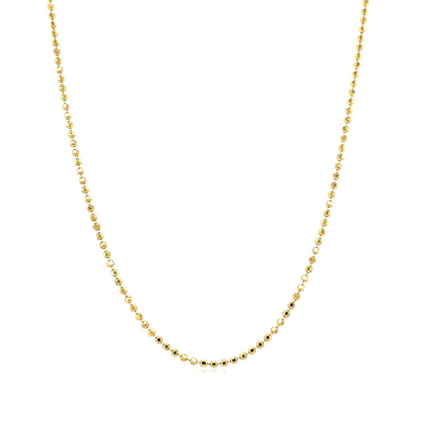 14k Yellow Gold Diamond-Cut Bead Chain 1.2mm - Premium Chains - Just $315.99! Shop now at Pulse Designer Fashion