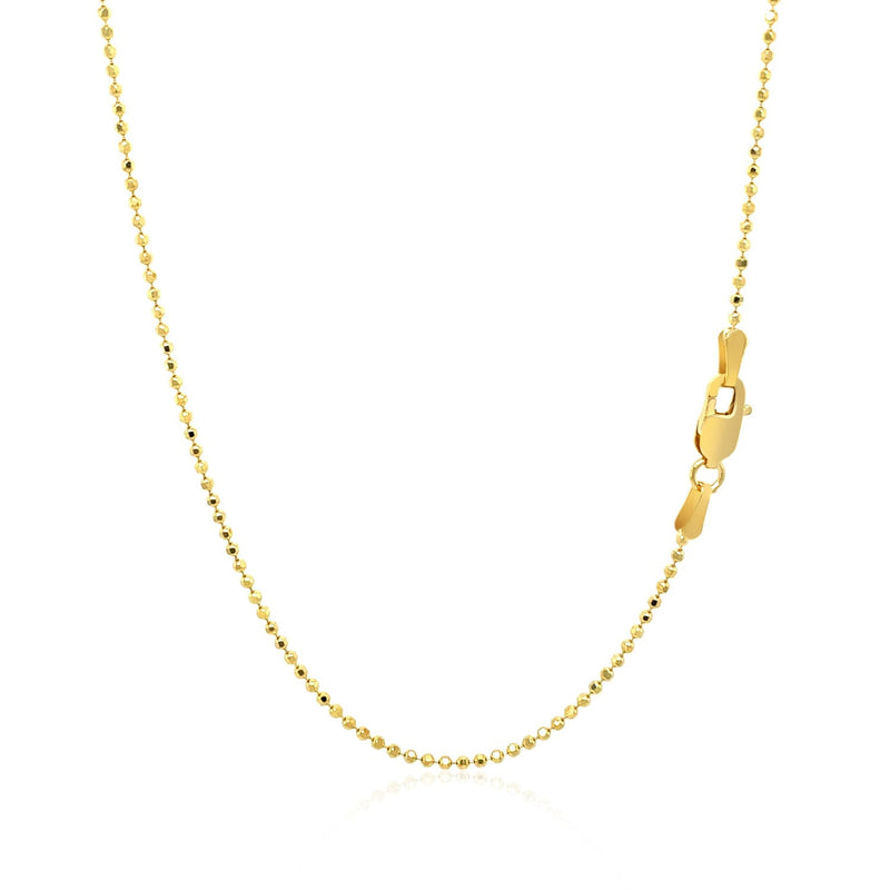 14k Yellow Gold Diamond-Cut Bead Chain 1.2mm - Premium Chains - Just $315.99! Shop now at Pulse Designer Fashion