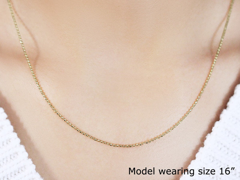 14k Yellow Gold Diamond-Cut Bead Chain 1.2mm - Premium Chains - Just $315.99! Shop now at Pulse Designer Fashion