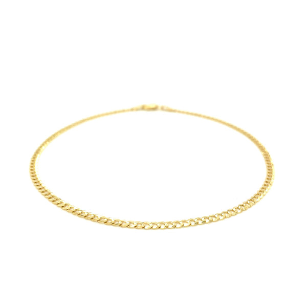 2.5mm 14k Yellow Gold Curb Link Anklet - Premium Anklets - Just $406.99! Shop now at Pulse Designer Fashion