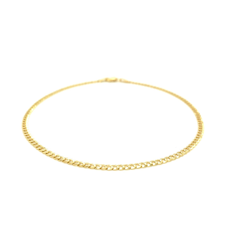 2.5mm 14k Yellow Gold Curb Link Anklet - Premium Anklets - Just $406.99! Shop now at Pulse Designer Fashion