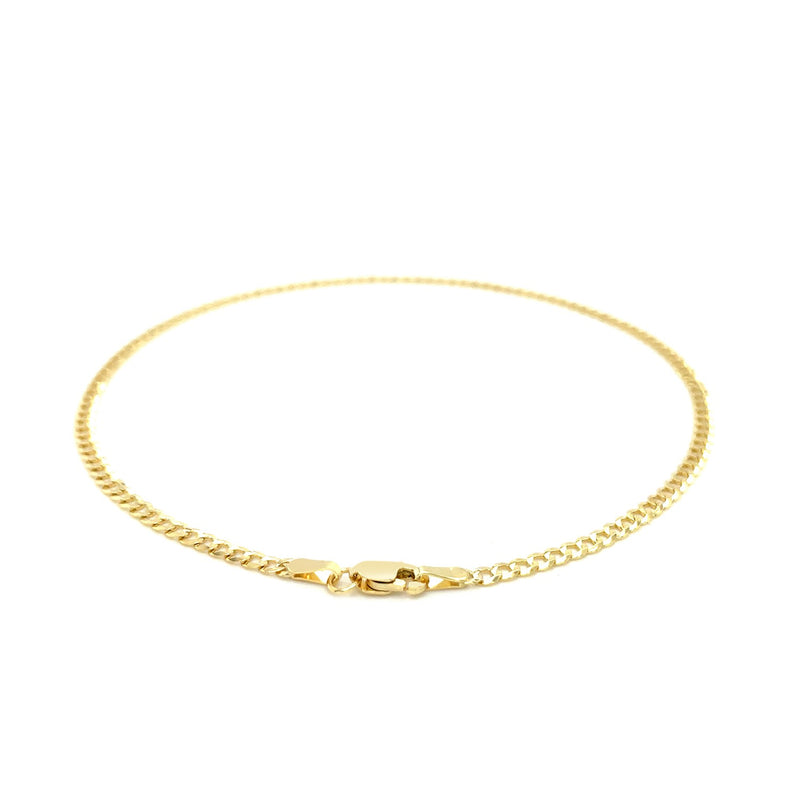 2.5mm 14k Yellow Gold Curb Link Anklet - Premium Anklets - Just $406.99! Shop now at Pulse Designer Fashion