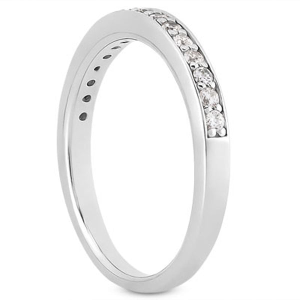 14k White Gold Pave Diamond Wedding Ring Band Set 1/2 Around - Premium Rings - Just $1425.99! Shop now at Pulse Designer Fashion