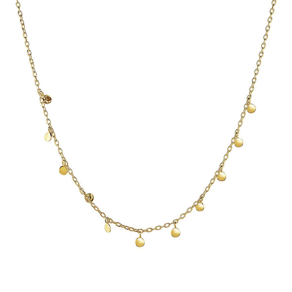 Choker Necklace with Hammered Beads in 14k Yellow Gold - Premium Necklaces - Just $629.99! Shop now at Pulse Designer Fashion