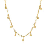 Choker Necklace with Hammered Beads in 14k Yellow Gold - Premium Necklaces - Just $629.99! Shop now at Pulse Designer Fashion