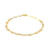 14k Yellow Gold 7 inch Mirrored Heart Chain Bracelet - Premium Bracelets - Just $263.99! Shop now at Pulse Designer Fashion