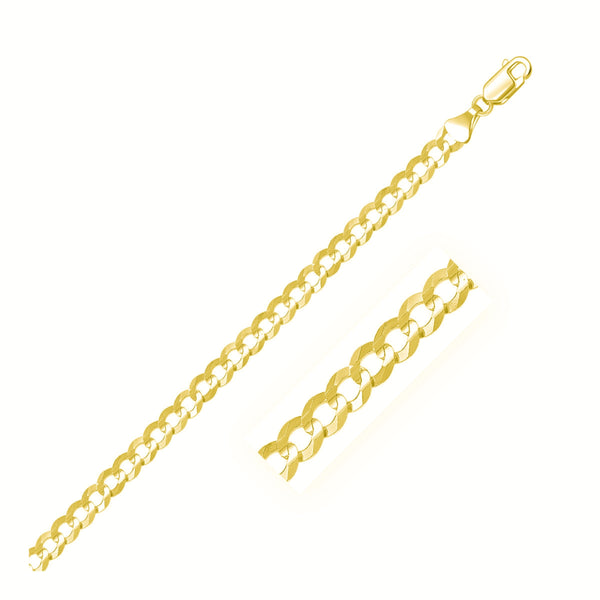 5.7mm 14k Yellow Gold Solid Curb Chain - Premium Chains - Just $2172.99! Shop now at Pulse Designer Fashion