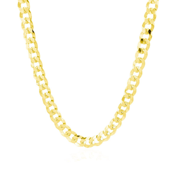 5.7mm 14k Yellow Gold Solid Curb Chain - Premium Chains - Just $2172.99! Shop now at Pulse Designer Fashion