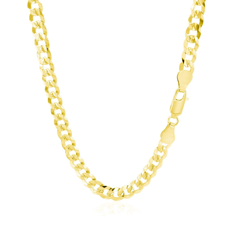 5.7mm 14k Yellow Gold Solid Curb Chain - Premium Chains - Just $2172.99! Shop now at Pulse Designer Fashion