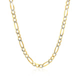 4.0mm 14K Yellow Gold Solid Pave Figaro Chain - Premium Chains - Just $1220.99! Shop now at Pulse Designer Fashion