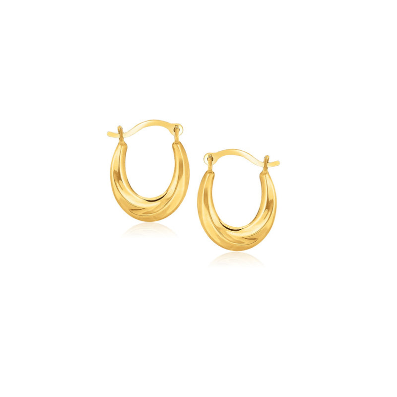 10k Yellow Gold Oval Hoop Earrings - Premium Earrings - Just $72.99! Shop now at Pulse Designer Fashion