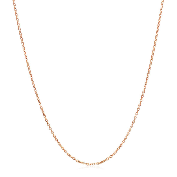 14k Rose Gold Round Cable Link Chain 0.7mm - Premium Chains - Just $197.99! Shop now at Pulse Designer Fashion