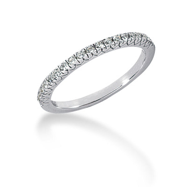 14k White Gold Engraved Fishtail V Pave Diamond Wedding Ring Band - Premium Rings - Just $1113.99! Shop now at Pulse Designer Fashion