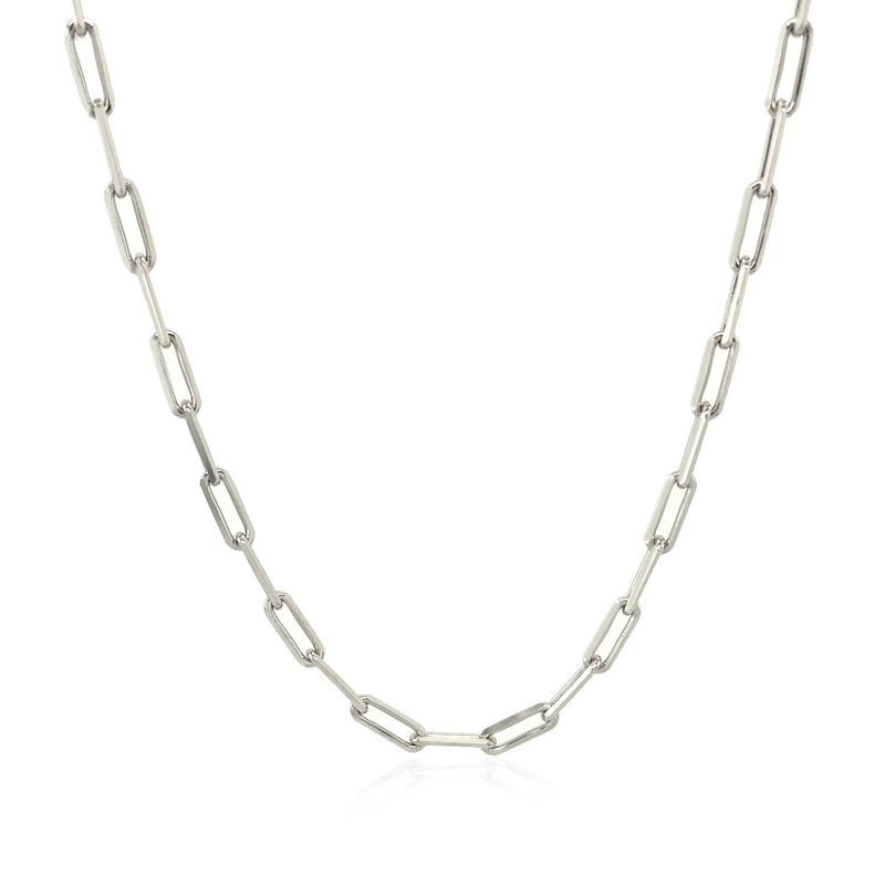 14K White Gold Paperclip Chain (2.5mm) - Premium Chains - Just $696.99! Shop now at Pulse Designer Fashion