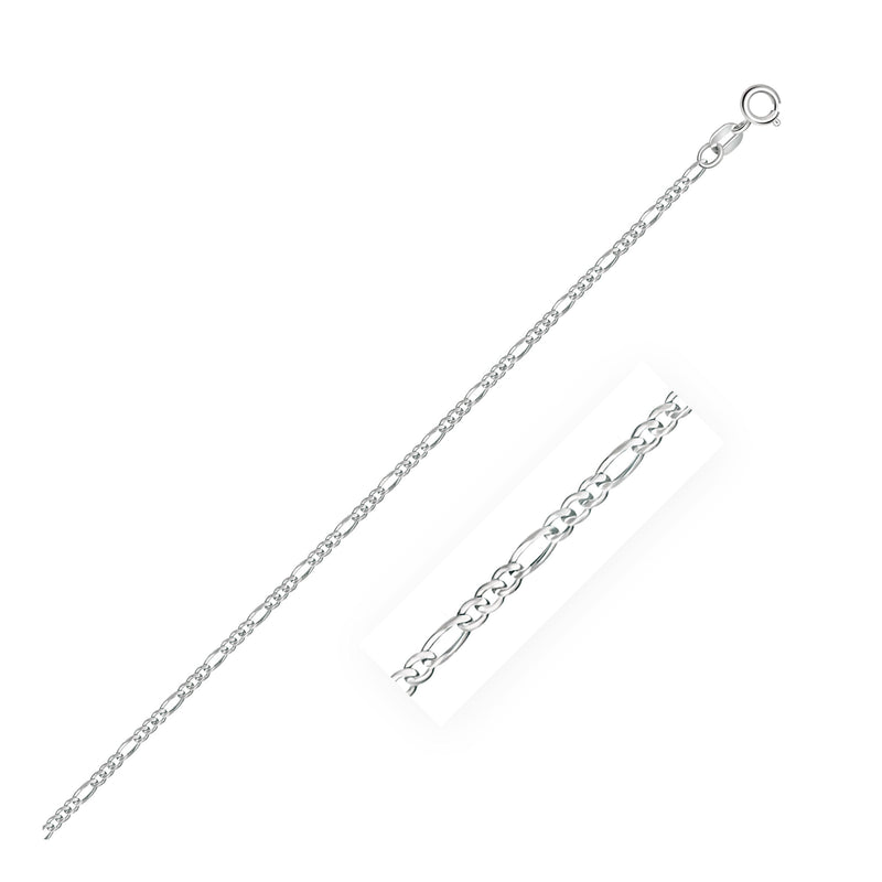 14k White Gold Solid Figaro Chain 1.9mm - Premium Chains - Just $425.99! Shop now at Pulse Designer Fashion