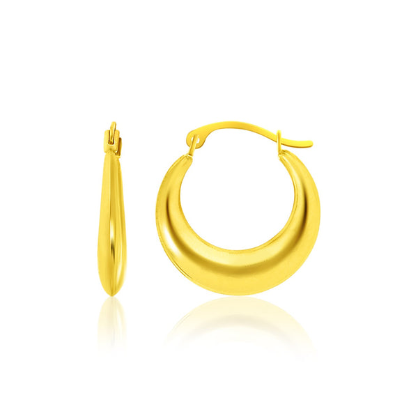 14k Yellow Gold Graduated Round Shape Hoop Earrings - Premium Earrings - Just $139.99! Shop now at Pulse Designer Fashion